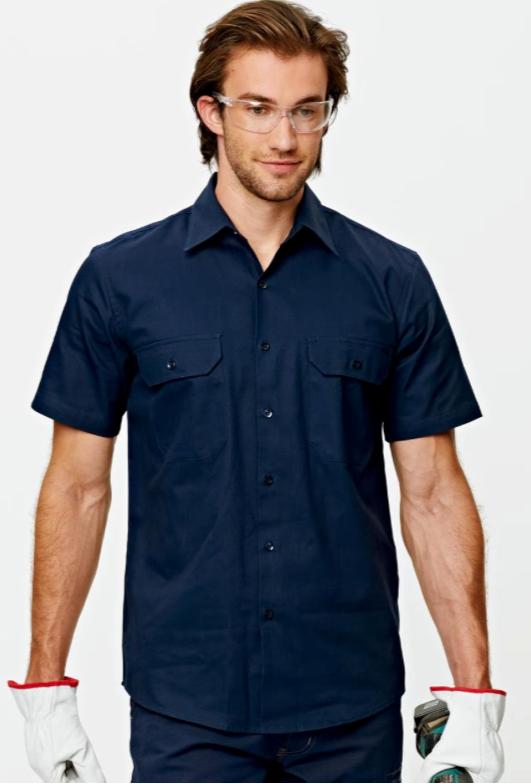 Cotton Drill Short Sleeve Work Shirt