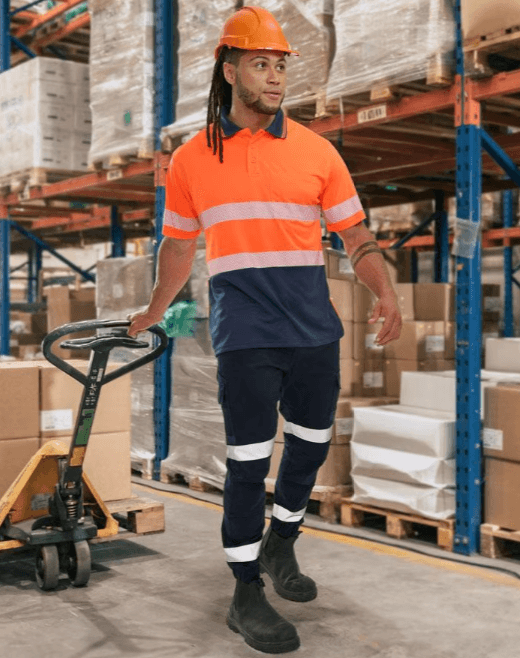 Unisex Cotton Stretch Drill Cuffed Work Pants with Tapes Unisex Cotton Stretch Drill Cuffed Work Pants with Tapes