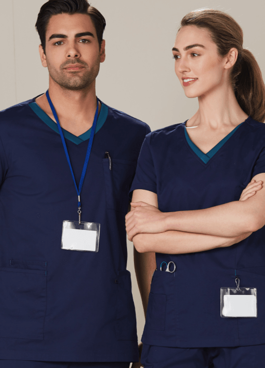 MENS V-NECK CONTRAST TRIM SCRUB TOP MENS V-NECK CONTRAST TRIM SCRUB TOP