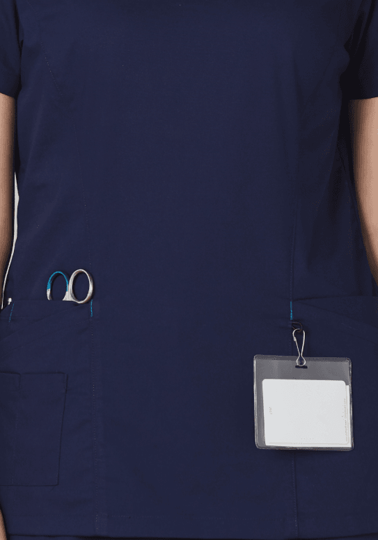 LADIES V-NECK CONTRAST TRIM SCRUB TOP LADIES V-NECK CONTRAST TRIM SCRUB TOP