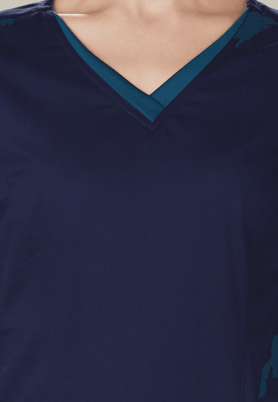 LADIES V-NECK CONTRAST TRIM SCRUB TOP LADIES V-NECK CONTRAST TRIM SCRUB TOP