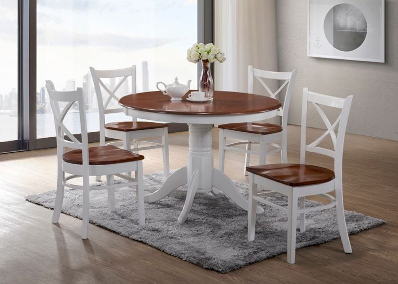 Crossback 5pce Round Dining Suite Main Crossback 5pce Round Dining Suite Main