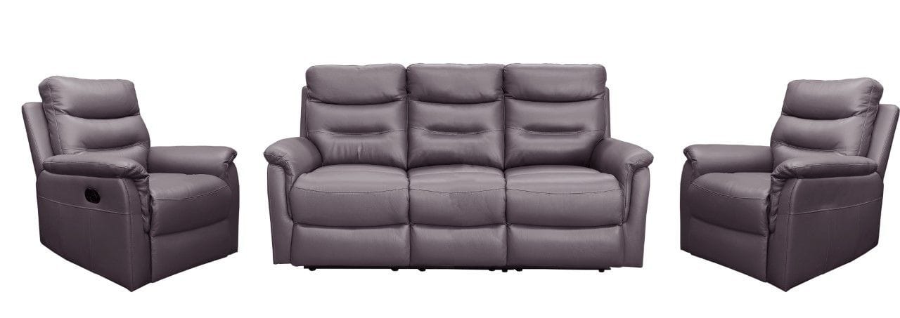 Milano 3 Seater Leather Reclining Lounge Suite Main