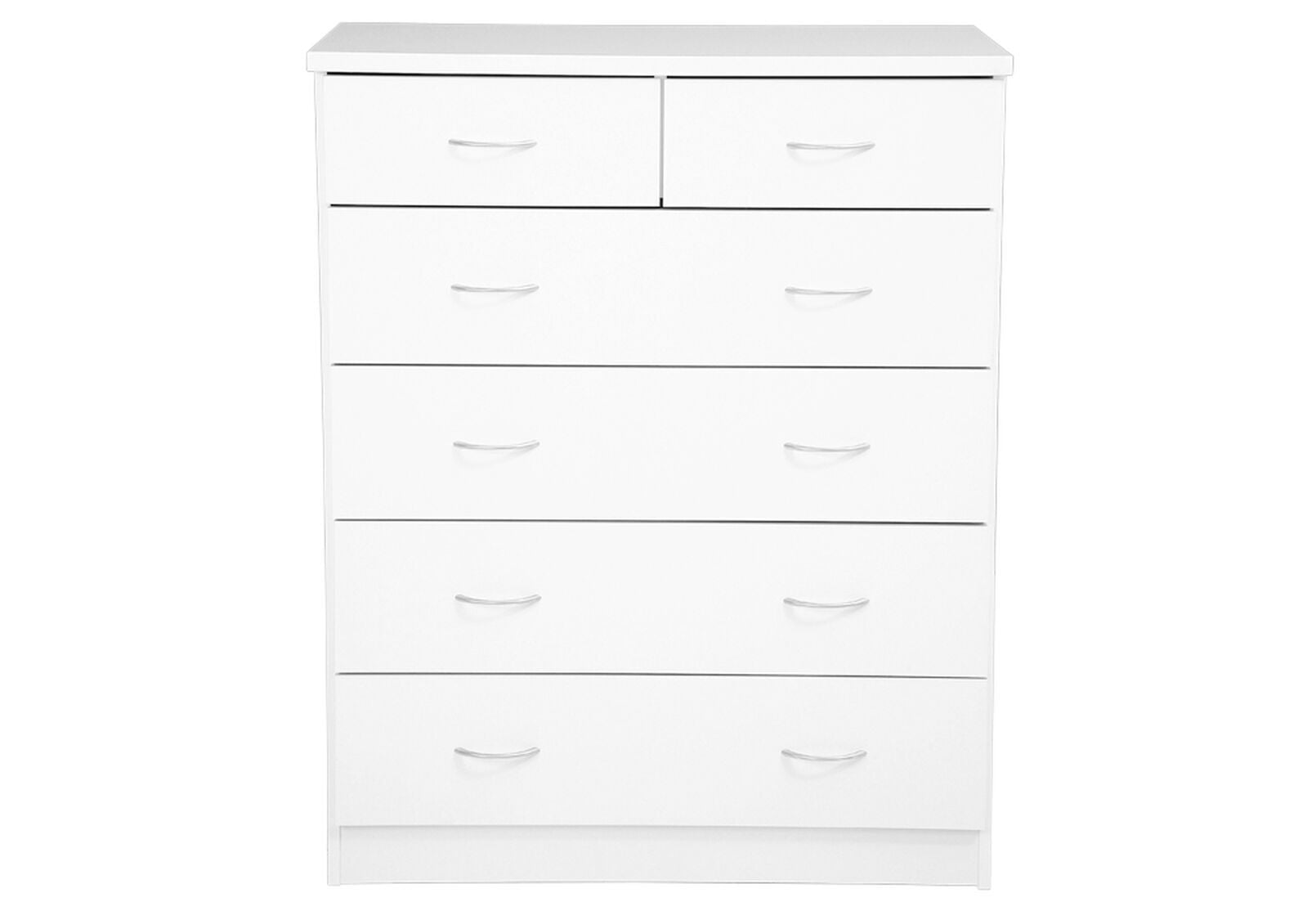 6 Drawer Tallboy - White