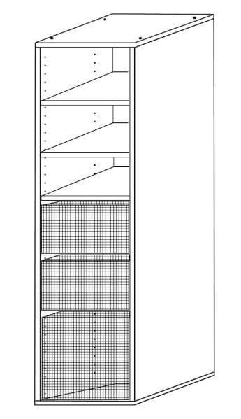 Wardrobe Insert - 3 Basket + 3 Shelves