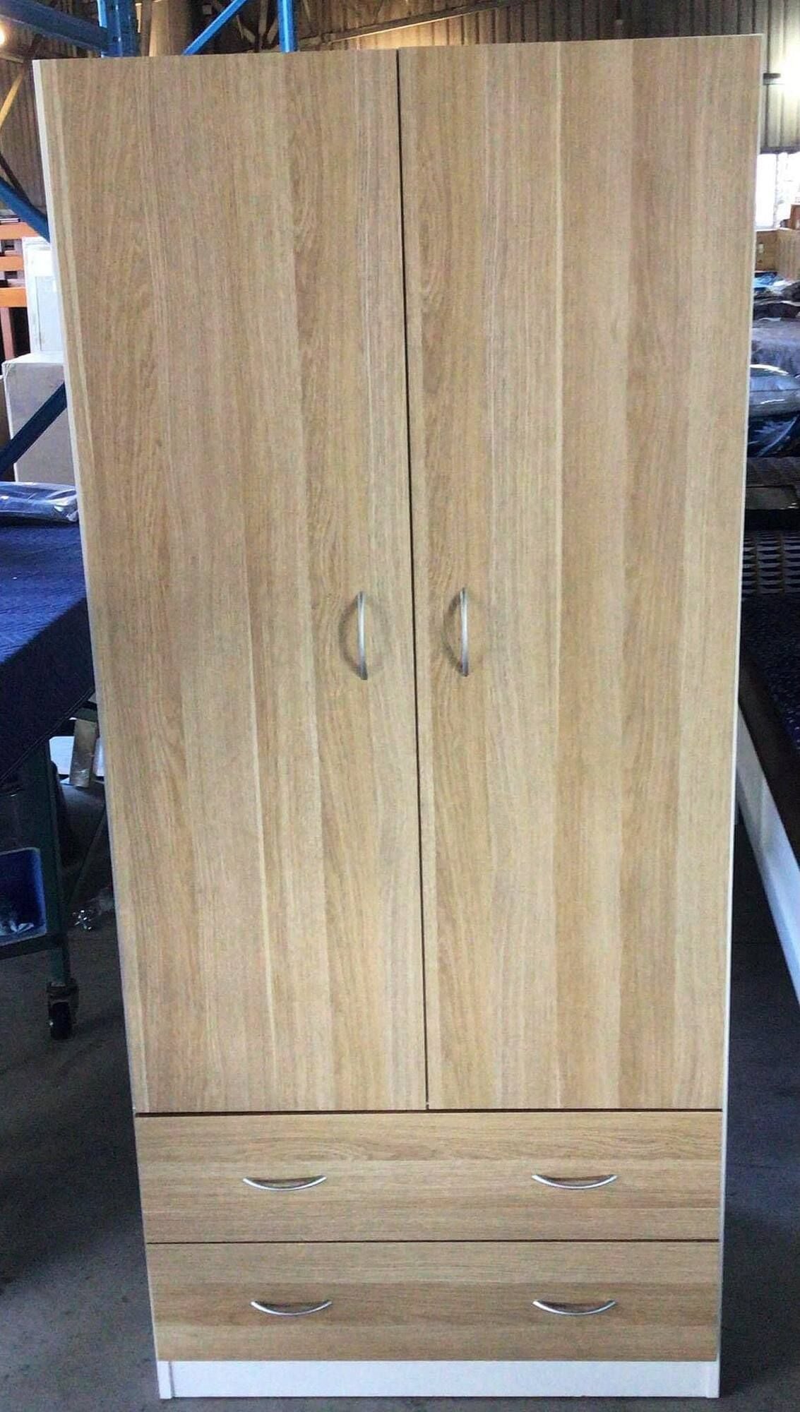 Wardrobe 800mm Wide - Natural Oak