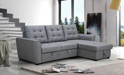 Gabby 2 Seater Chaise Lounge with Sofabed + Storage