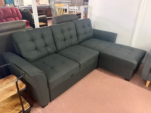 Gabby 2 Seater Chaise Lounge with Sofabed + Storage Related
