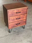 Hairpin 3 Drawer Bedside
