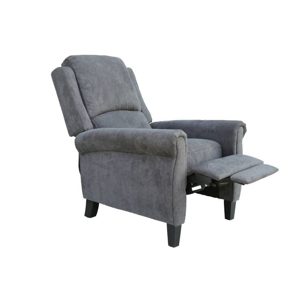 gray push back recliner