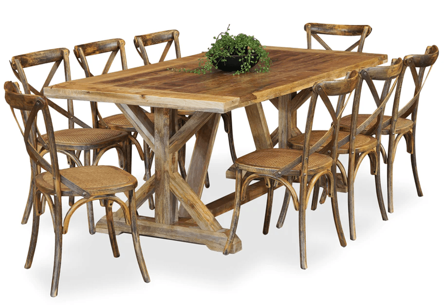 Foundry 9 Piece Dining Suite  with Crossback Chairs