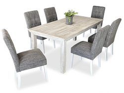Jakarta 7 Piece Dining Suite with Waffle Chairs