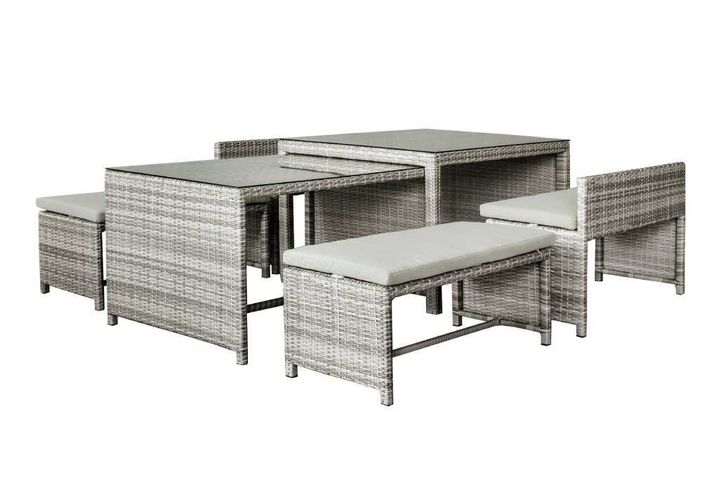 Monte 6 Piece Nested Dining Set with Bench Seats
