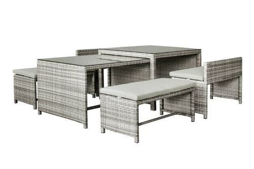 Monte 6 Piece Nested Dining Set with Bench Seats Main