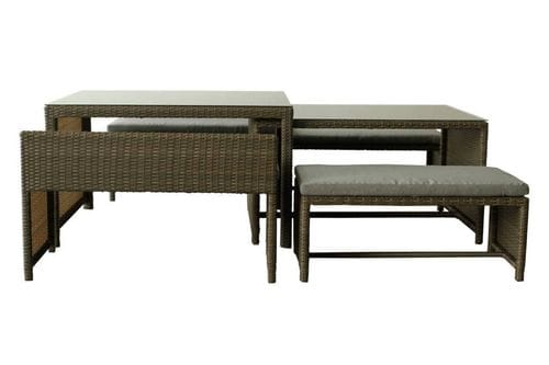 Monte 6 Piece Nested Dining Set with Bench Seats Related
