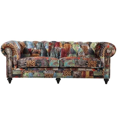 Chesterfield 3 Seater Lounge - Patchwork Main