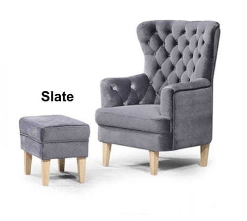 Elisa Velvet Accent Chair & Footstool Related