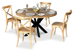 Foundry 5 Piece Round Dining Suite - Crossback Chairs