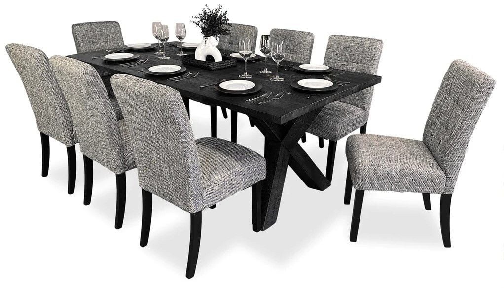 Sussex 9 Piece Dining Suite - Waffle Chair Main Sussex 9 Piece Dining Suite - Waffle Chair Main