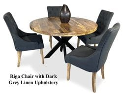 Foundry 5 Piece Round Dining Suite - Riga Chairs