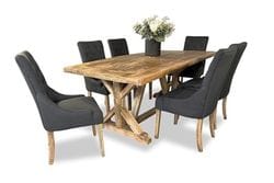 Foundry 7 Piece Refectory Dining Suite - Riga Chairs