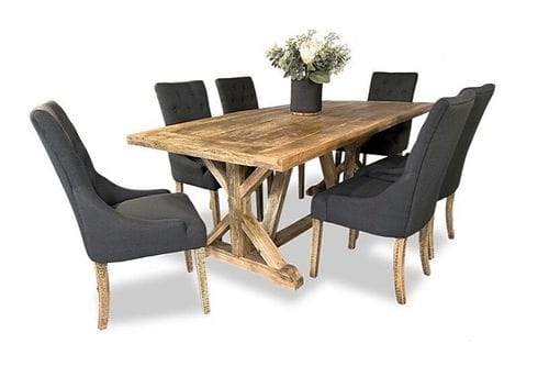 Foundry 7 Piece Refectory Dining Suite - Riga Chairs Main