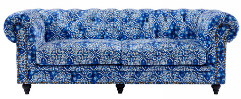 Chesterfield 3 Seat Lounge - Morocco Print