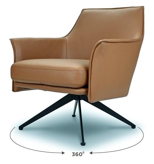 Baril Leather Swivel Chair Main