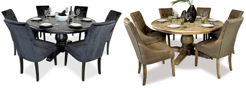 Bristol 7 Piece Black Dining Suite with Riga Chairs - 1500mm Main