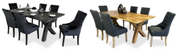Sussex 7 Piece Black Dining Suite - Riga Chair