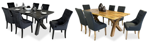 Sussex 7 Piece Black Dining Suite - Riga Chair Main