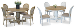 Bristol 5 Piece Dining Suite with French Vintage Chairs - 1200mm