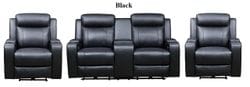 Arnold 2 Seater Leather Electric Reclining Lounge Suite