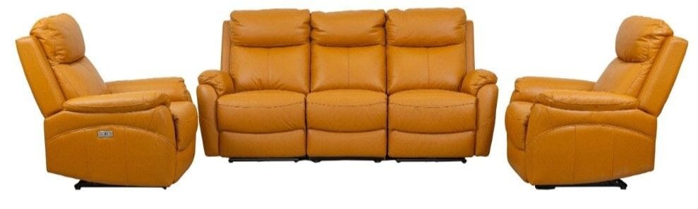 Camden 3 Seater Electric Leather Reclining Lounge Suite