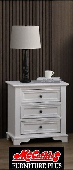 White Hampton Bedside Table