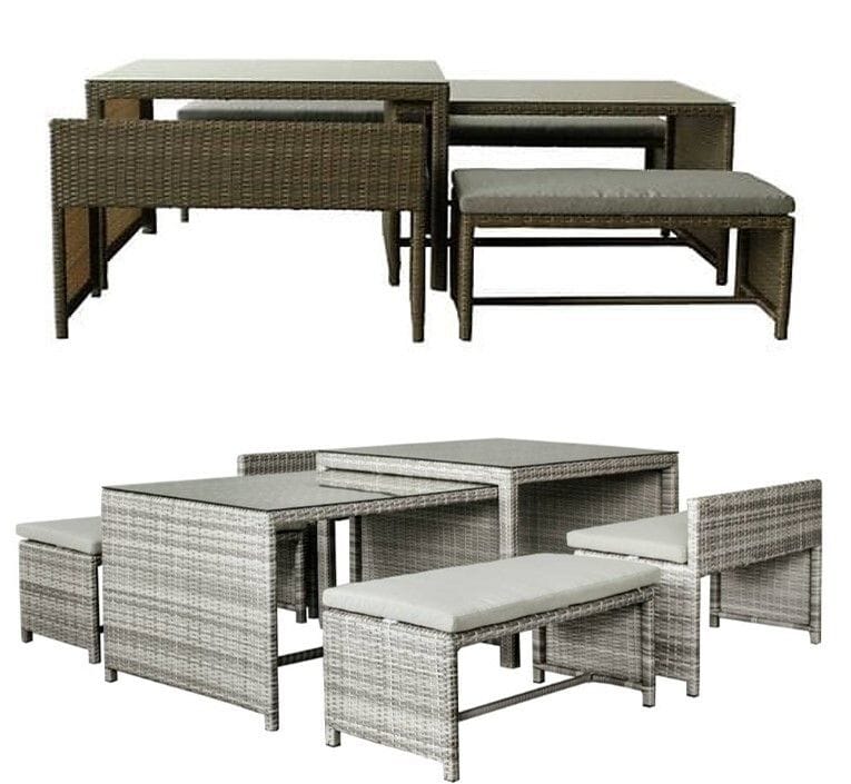 Monte 6 Piece Nested Dining Set with Bench Seats