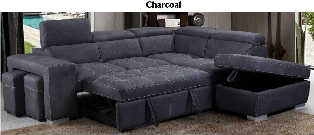 Positano 2 Seater Chaise Lounge with Sofa Bed & Ottoman Related