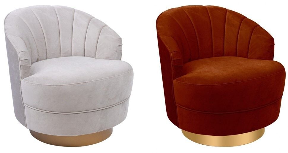 Valdes Velvet Swivel Chair