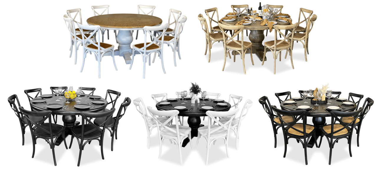 Bristol 9 Piece Dining Suite with Crossback Chairs - 1500mm Main Bristol 9 Piece Dining Suite with Crossback Chairs - 1500mm Main
