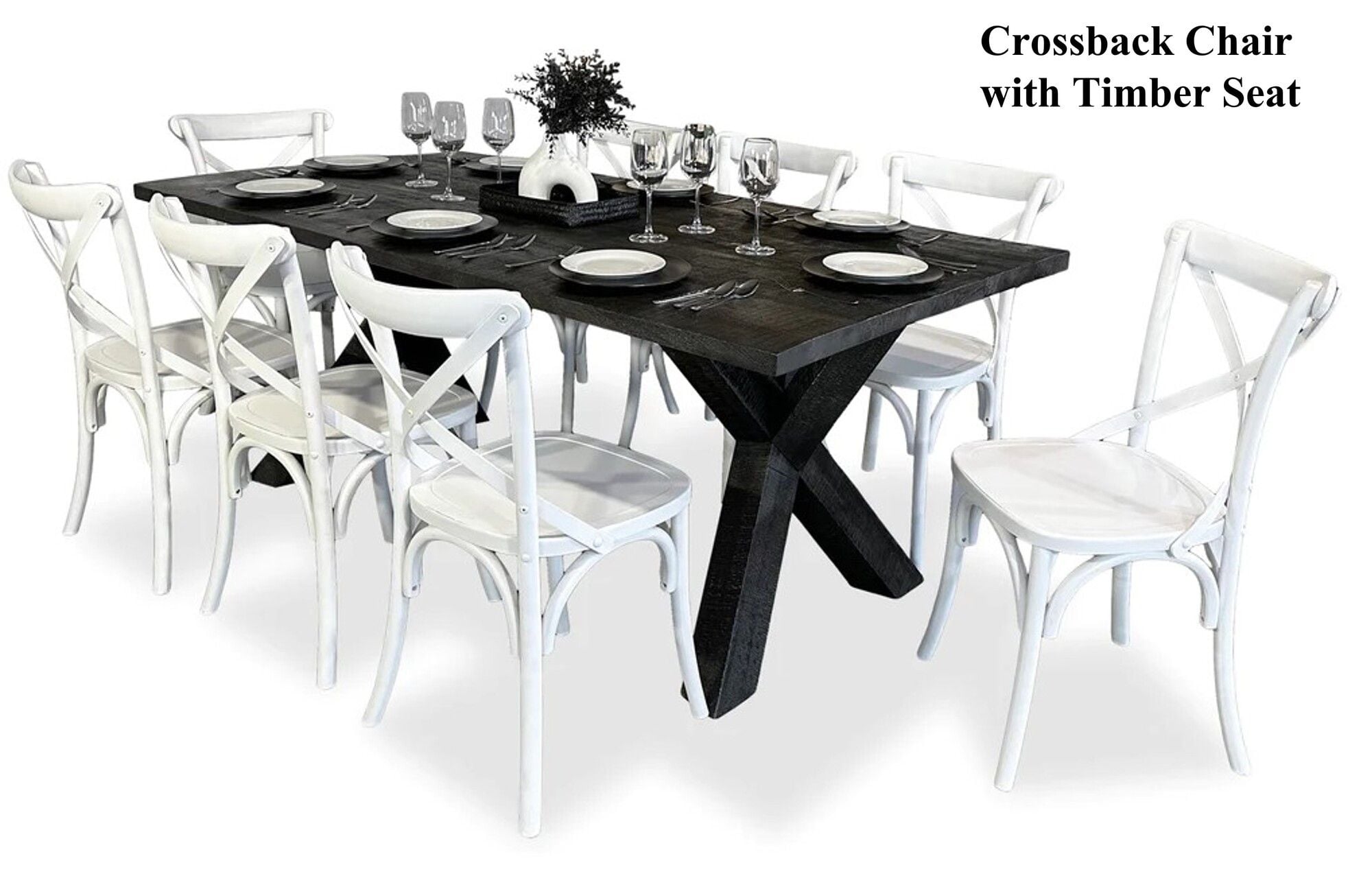 Sussex 9 Piece Dining Suite - Crossback Chair Related Sussex 9 Piece Dining Suite - Crossback Chair Related