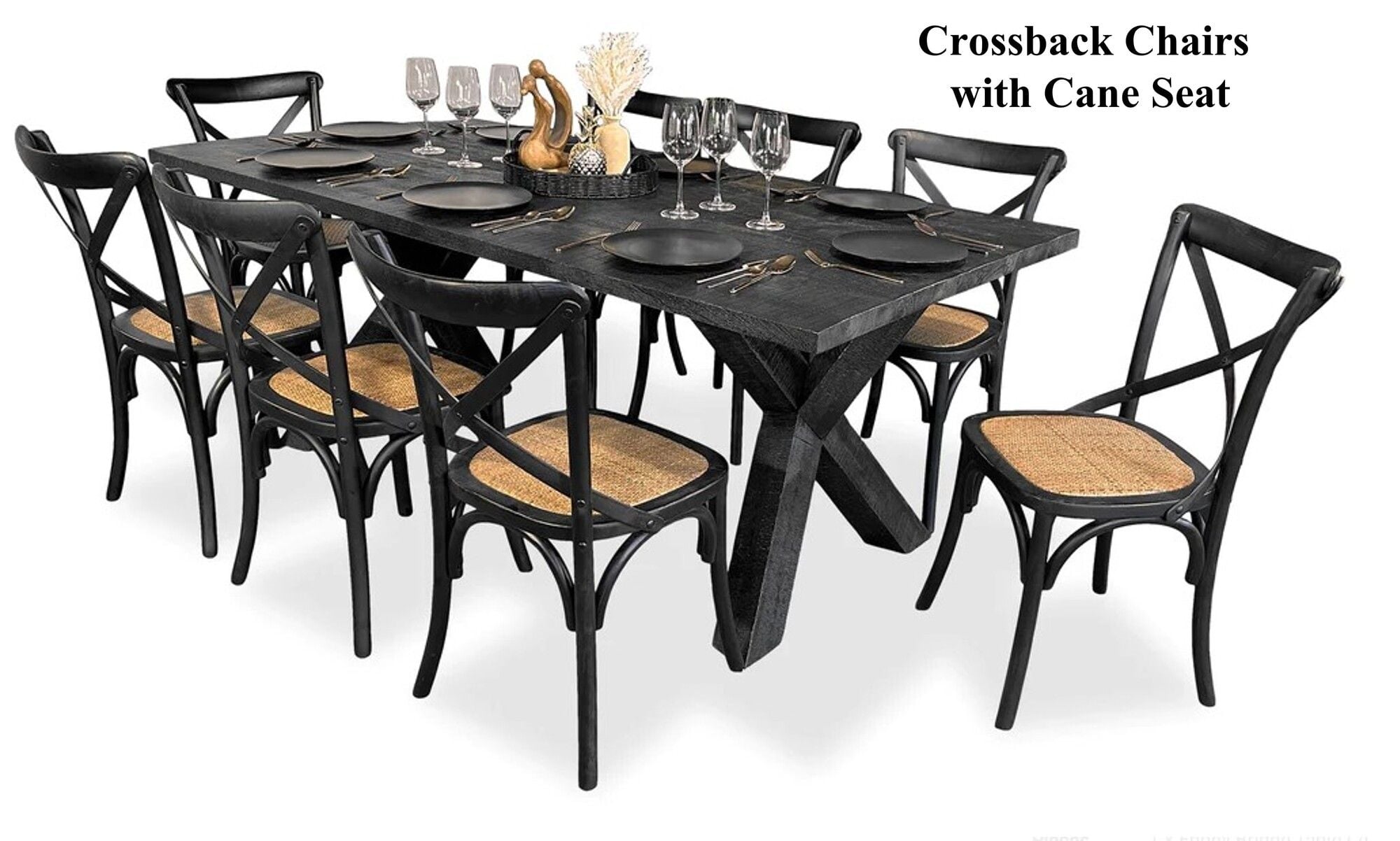 Sussex 9 Piece Dining Suite - Crossback Chair Related Sussex 9 Piece Dining Suite - Crossback Chair Related