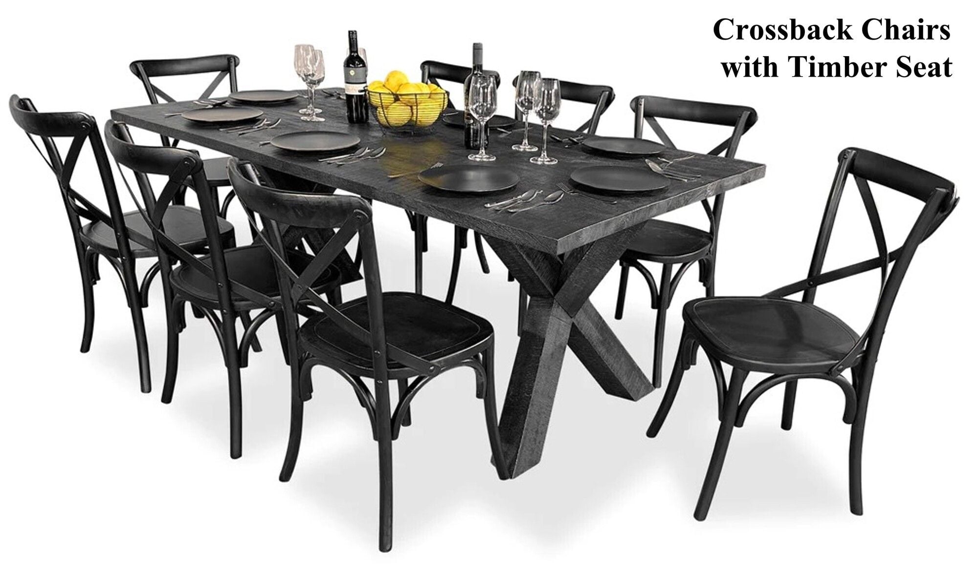 Sussex 9 Piece Dining Suite - Crossback Chair Related Sussex 9 Piece Dining Suite - Crossback Chair Related