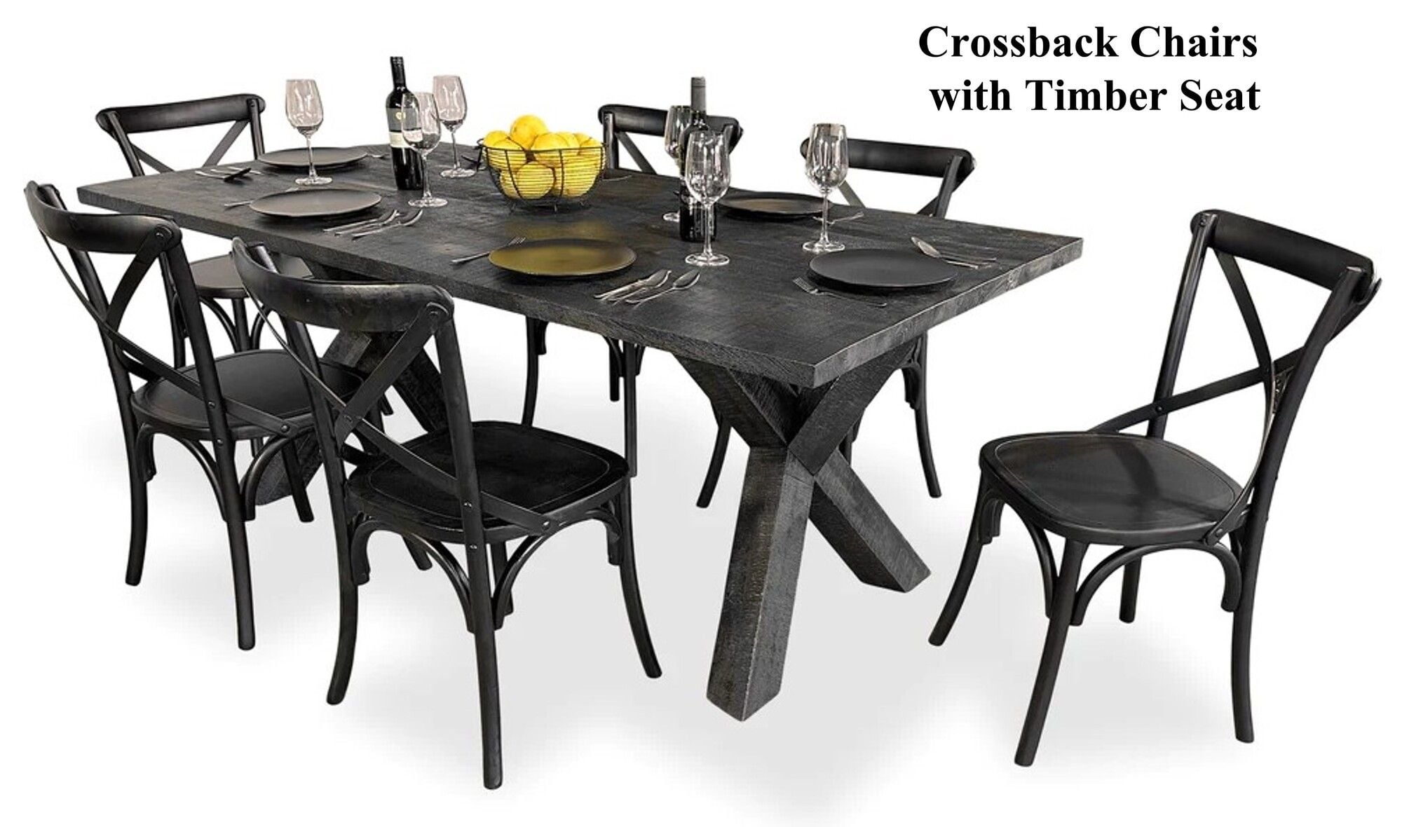 Sussex 7 Piece Dining Suite - Crossback Chair Related Sussex 7 Piece Dining Suite - Crossback Chair Related
