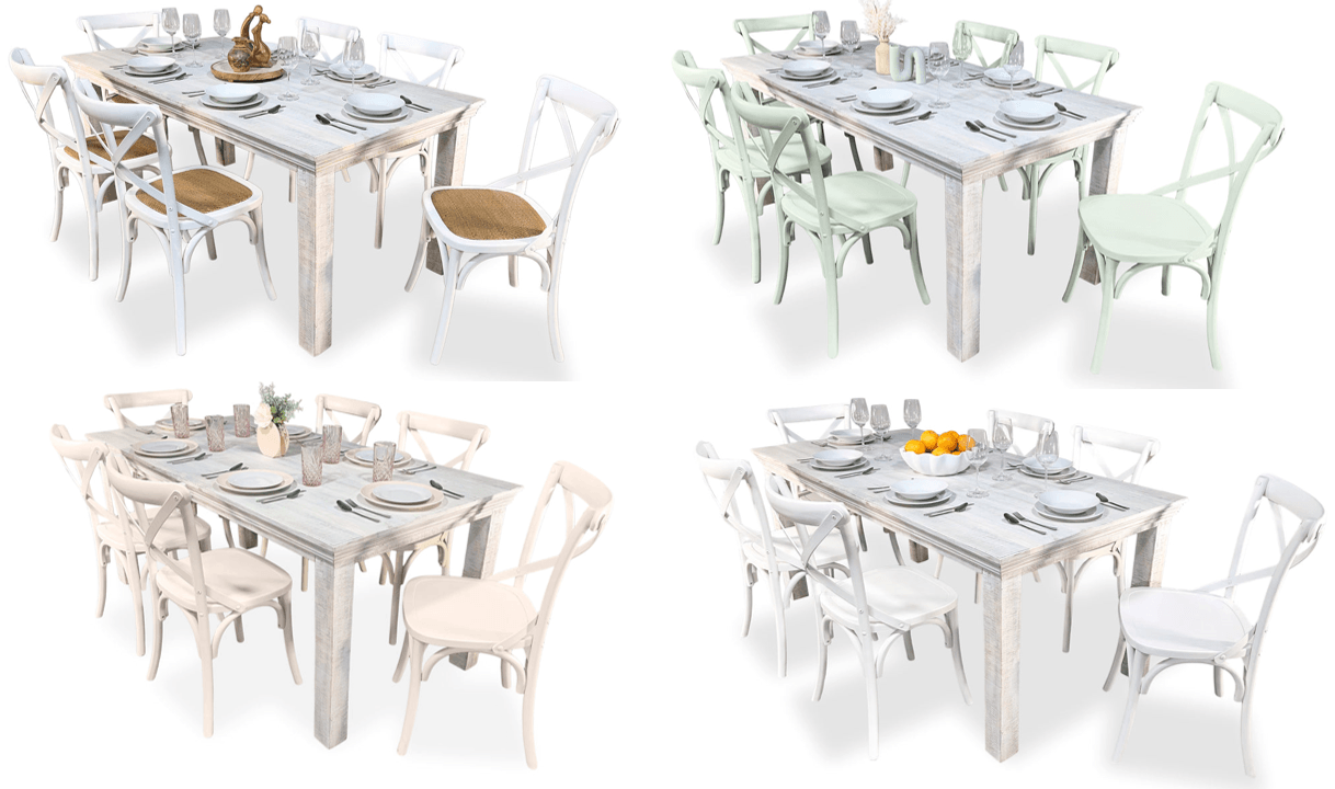 Jakarta 7 Piece Dining Suite with Crossback Chairs Main Jakarta 7 Piece Dining Suite with Crossback Chairs Main
