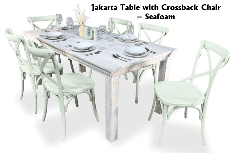 Jakarta 7 Piece Dining Suite with Crossback Chairs Related Jakarta 7 Piece Dining Suite with Crossback Chairs Related
