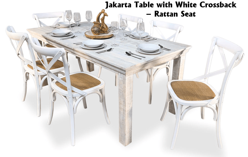 Jakarta 7 Piece Dining Suite with Crossback Chairs Related Jakarta 7 Piece Dining Suite with Crossback Chairs Related