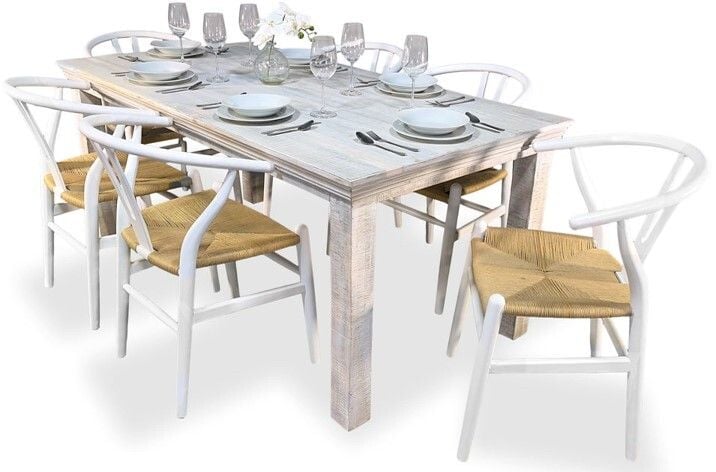 Jakarta 7 Piece Dining Suite with Wishbone Chairs Main Jakarta 7 Piece Dining Suite with Wishbone Chairs Main