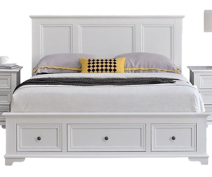 White Hampton Queen Bed Main White Hampton Queen Bed Main