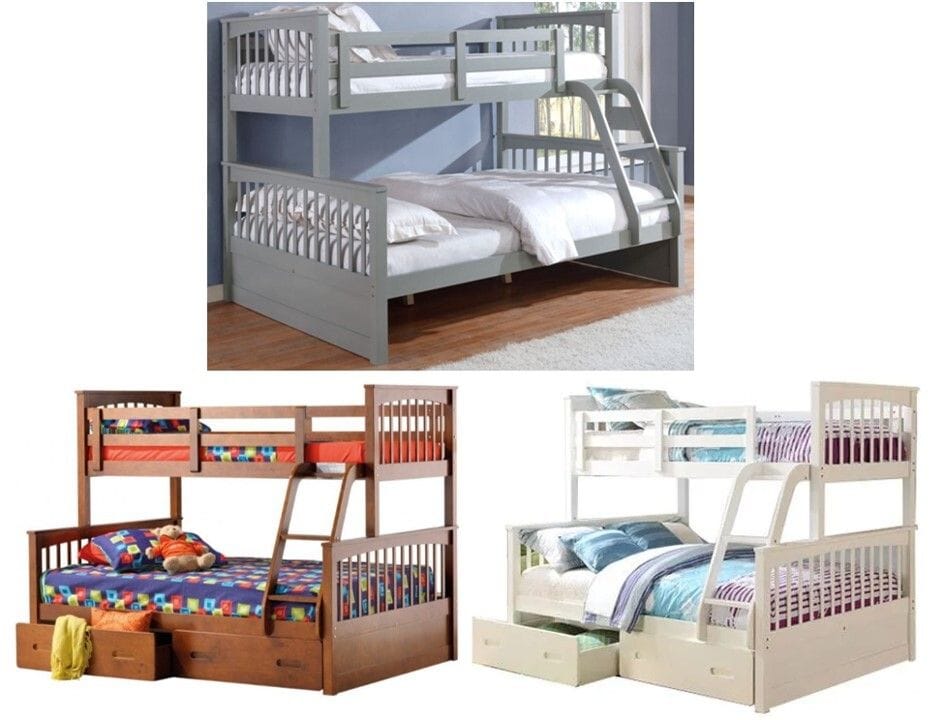 Brighton Single/Double Bunk Bed with Drawers