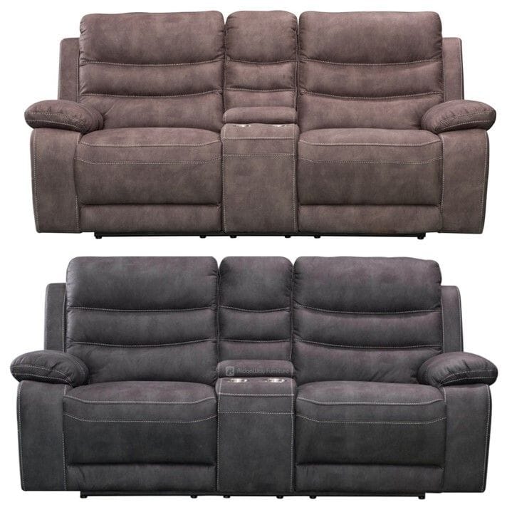 Brooklyn 2 Seater Reclining Lounge with Console